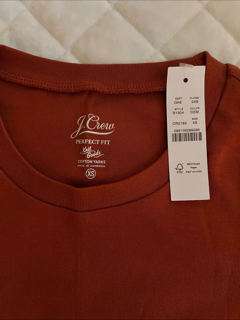 J. Crew Burnt Orange Crewneck Tee